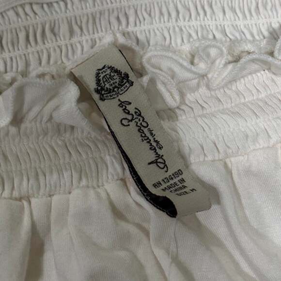 American Rag Women's Off-The-Shoulder Ruffle Smocked Peasant Blouse White Size M - Picture 2 of 5